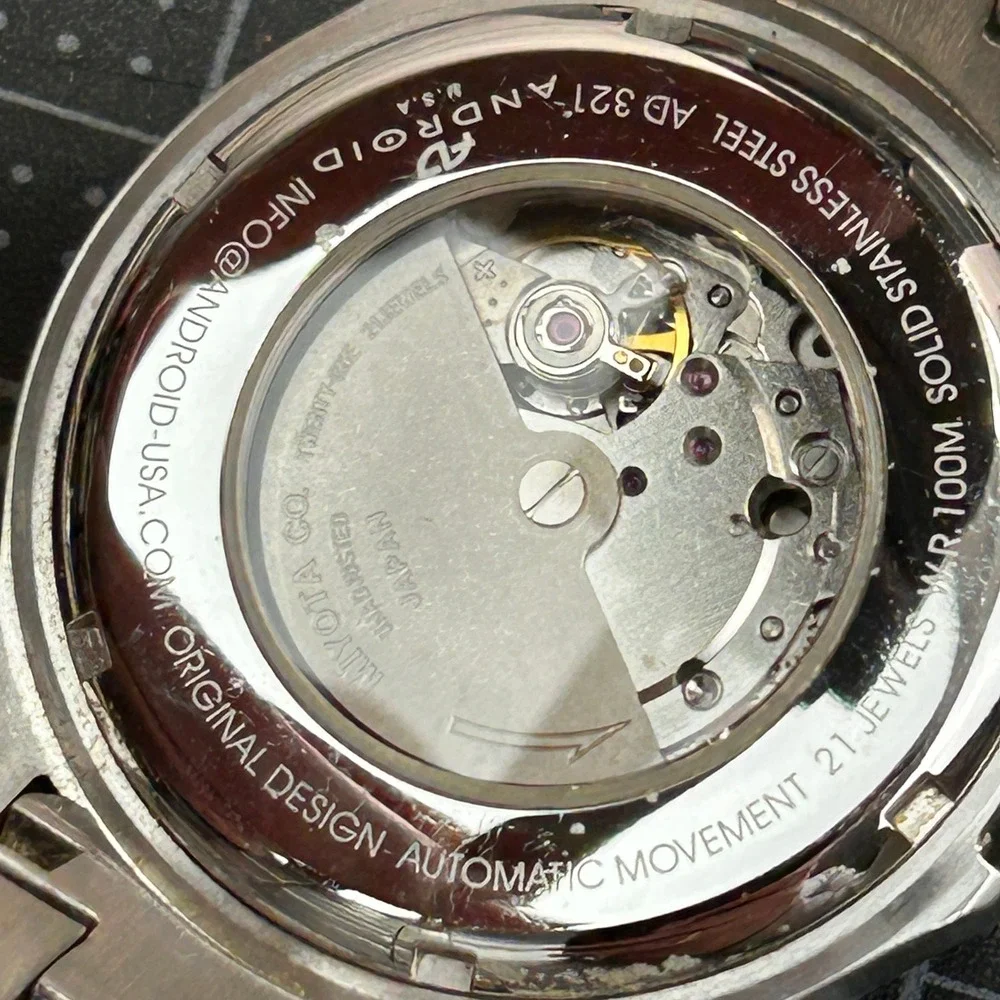ANDROID Automatic Stainless Steel Mens Watch Blue‎ Dial 21 Jewels AD321